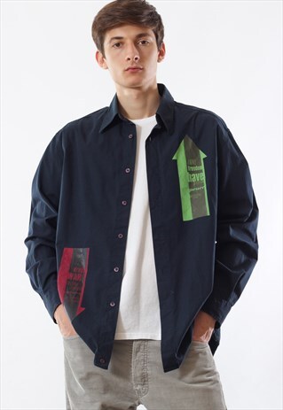 VINTAGE MOSCHINO GRAPHIC BLUE LONG SLEEVE