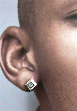 bling lab created diamond Solid sterling silver studs 