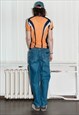 VINTAGE Y2K RAVE/ SPORTS ZIP-UP T-SHIRT IN CARROT ORANGE