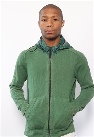 VINTAGE STONE ISLAND SPELL OUT LOGO HOODIE GREEN