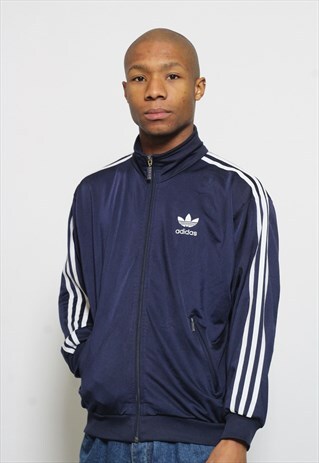 VINTAGE ADIDAS ORIGINALS BLUE TRACK JACKET