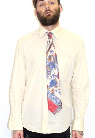 90S VINTAGE BRIGHT LEMON YELLOW LONG SLEEVE MEN'S SHIRT BOSS