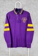 Vintage Ralph Lauren Rugby Polo Shirt Purple Medium