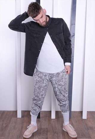 VINTAGE 90S PATTERNED CRAZY PRINT TROUSERS. UNISEX. GYM