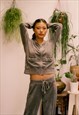 VINTAGE GREY Y2K JUICY COUTURE TRACKSUIT HOODIE