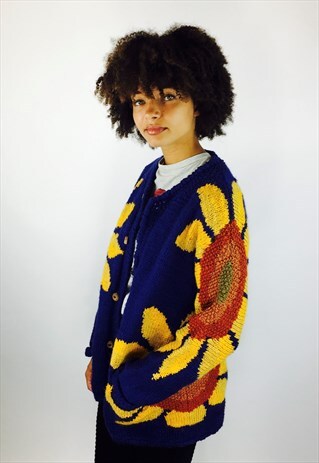 GORGEOUS SUNFLOWER FESTIVAL BOHO KNITTED CARDIGAN