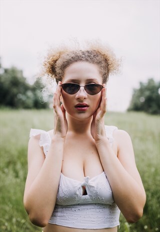 CAT EYE BROWN SUNGLASSES