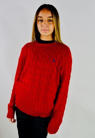 RALPH LAUREN CABLE KNIT COTTON JUMPER
