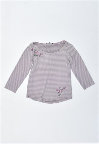 VINTAGE 90'S MAXMARA 3/4 SLEEVE TOP STRIPES PINK