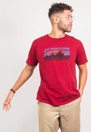 PATAGONIA T-SHIRT RED CREW NECK