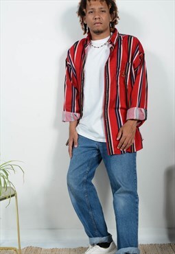Vintage 90s Chaps Ralph Lauren Shirt Striped Unisex Size XL