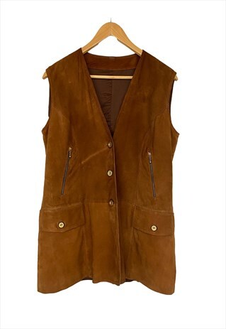 Loewe Vintage waistcoat in brown suede L