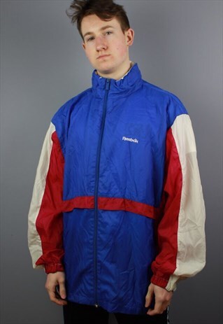 VINTAGE REEBOK WINDBREAKER JACKET IN PINK WITH EMBROIDERY