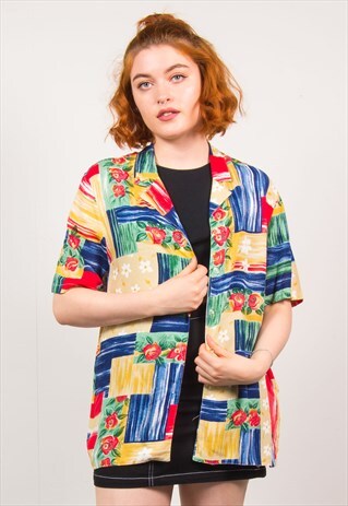 VINTAGE 90'S FLORAL PATTERN SHIRT