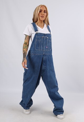 VINTAGE USA BIG SMITH DENIM DUNGAREES UK 24 - 26 5XL (J5AX)