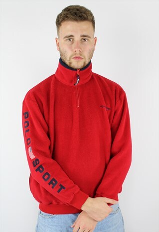 RALPH LAUREN HALF-ZIP SPELLOUT FLEECE