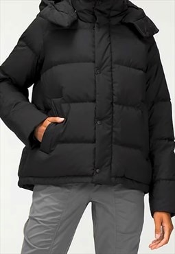 Zip Up Hood Big Puffer Bubble Padded Jacket - Black