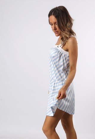 DRESS SHORT STRIPED TENNIS SPORTSWEAR VINTAGE UK 10 12 CG3K