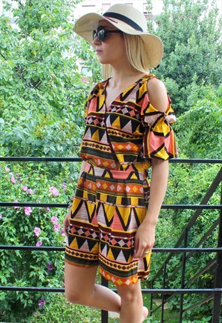 PLAYSUIT ETHNIC PRINT SIZE M