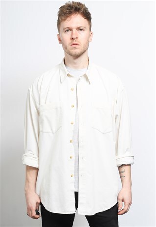 VINTAGE CORDUROY CORD SHIRT CREAM