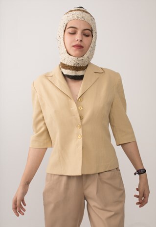 CREAM EPAULETTE ORGANIC BLAZER