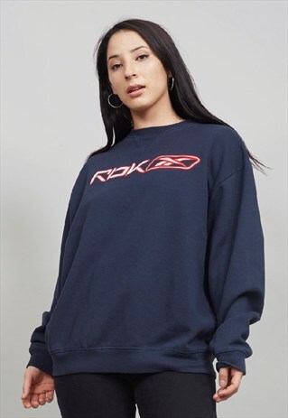 VINTAGE 90'S OVERSIZED NAVY REEBOK SWEATSHIRT