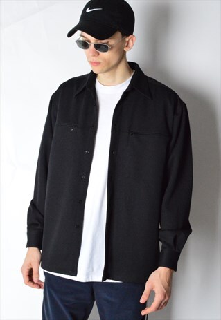 VINTAGE 90S BLACK MINIMALIST LONG SLEEVE SHIRT