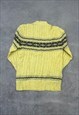 VINTAGE KNITTED JUMPER ABSTRACT CABLE KNIT PATTERNED SWEATER