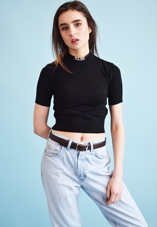 90'S RETRO MINIMALIST KNIT CACHAREL PETITE TURTLENECK TOP