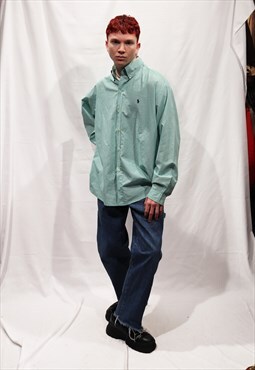 Vintage y2k turquoise Ralph Lauren shirt