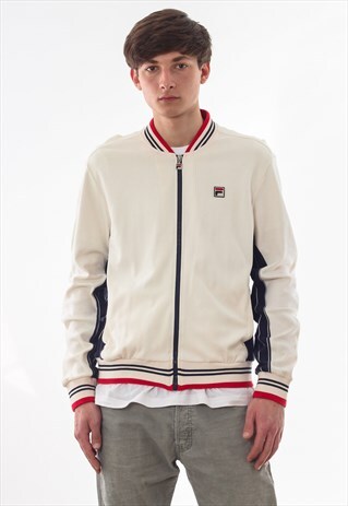 VINTAGE FILA TRACKSUIT TRACK TOP 90S WHITE