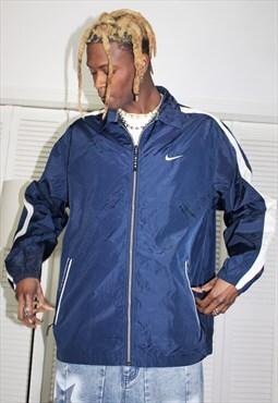 Vintage 90s Blue Nike Lightweight Waterproof Shell Jacket