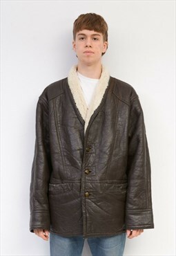 Shearling Vintage L Men's UK 42 Sheepskin Leather Jacket Fur