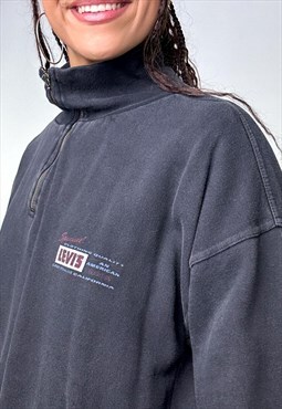 Black 90s Levi's 1/4 Zip Sweatshirt