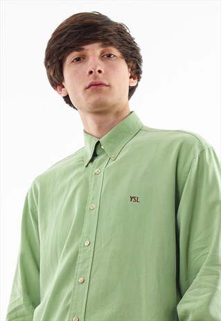 VINTAGE YVES SAINT LAURENT 90S GREEN LONG SLEEVE