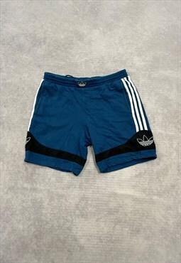 Adidas Shorts Blue Sweat Shorts with Embroidered Logo