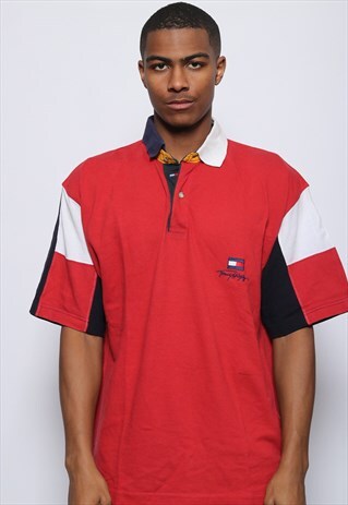 VINTAGE TOMMY HILFIGER LOGO POLO SHIRT RED