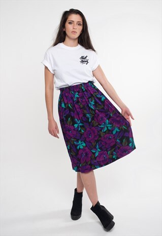 FLORAL TRIBUTE VINTAGE SKIRT