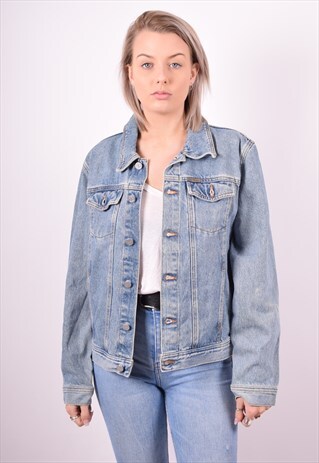 CALVIN KLEIN WOMENS VINTAGE DENIM JACKET LARGE BLUE 90'S