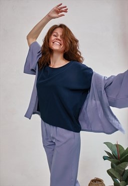 Japanese style pajama set Loose fit loungewear 3 pieces set