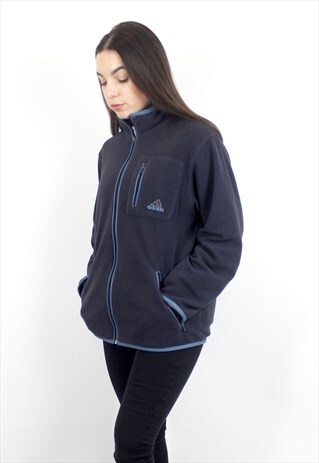 90'S RETRO NAVY FLEECE JACKET