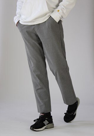VINTAGE PIN-STRIPE PLEATED TROUSERS