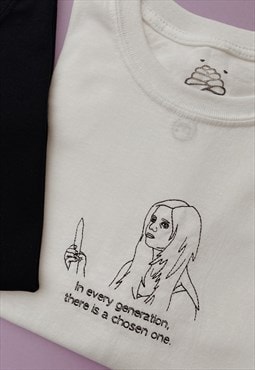 embroidered buffy the vampire slayer quote t-shirt