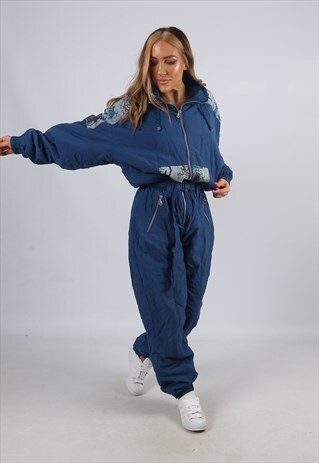 VINTAGE SHAMP FULL SKI SUIT SNOW TALL UK 16 XL (GADH)