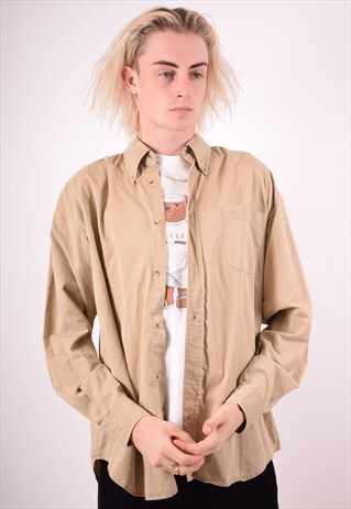 KAPPA MENS VINTAGE SHIRT LARGE GREY 90S