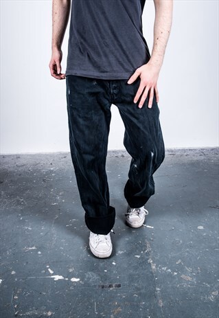 VINTAGE BLACK LEVI'S 501 PAINT JEANS