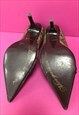 VINTAGE Y2K COURT HEELS BROWN MONOGRAM POINTED 