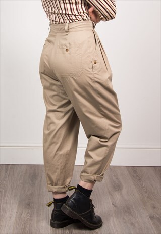 VINTAGE 90'S TROUSERS TAPERED BEIGE