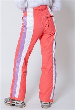 Vintage 90s Skii Snow Women Pants with Side Stripe S