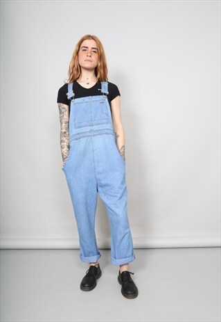 VINTAGE 90'S BLUE OVERSIZED LIGHTWEIGHT DUNGAREES